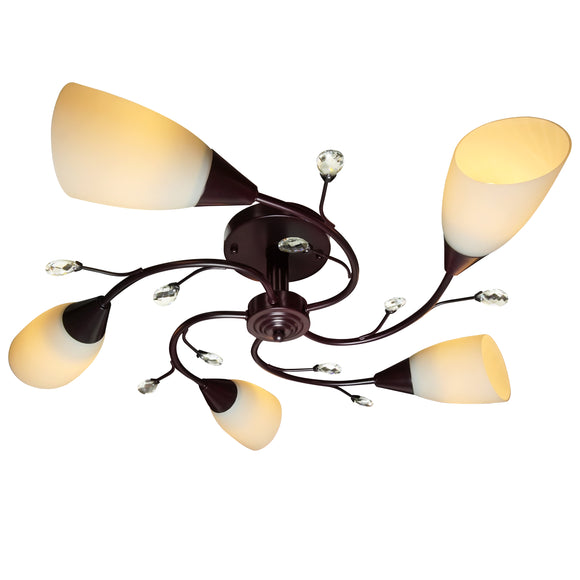 Semi Flush Mount Ceiling Light Fixture Modern Black Painting Pendant Light for Bedroom,Hallway,Kitchen and Dining Room (Bronze)