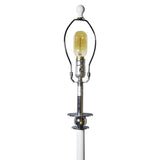 Floor Lamp for Living Room, Modern Standing Lamp with Hanging Drum Shade, Thickened Tall Pole Lamp for Office with Pull Chain and Floor Switch (White)