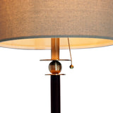 Floor Lamp for Living Room, Modern Standing Lamp with Hanging Drum Shade, Thickened Tall Pole Lamp for Office with Pull Chain and Floor Switch (Bronze)