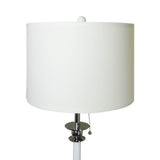 Floor Lamp for Living Room, Modern Standing Lamp with Hanging Drum Shade, Thickened Tall Pole Lamp for Office with Pull Chain and Floor Switch (White)