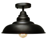 Barn Pendant Lights, Hanging Light for Kitchen Dining Table Oil-Rubbed Bronze 12" Ceiling Dome Pendant Lighting E26 Base (Black))