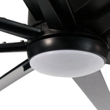 FINXIN Indoor Ceiling Fan Light Fixtures Black Remote LED 72 Ceiling Fans For Bedroom,Living Room,Dining Room Including DC Motor,8-Blades,Remote Switch