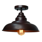 Barn Pendant Lights, 1-Light Hanging Light for Kitchen Dining Table Oil-Rubbed Bronze 12" Ceiling Dome Pendant Lighting E26 Base (Bronze)