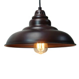 Barn Pendant Lights, 1-Light Hanging Light for Kitchen Dining Table Oil-Rubbed Bronze 12" Ceiling Dome Pendant Lighting E26 Base (Bronze)