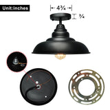 Barn Pendant Lights, Hanging Light for Kitchen Dining Table Oil-Rubbed Bronze 12" Ceiling Dome Pendant Lighting E26 Base (Black))